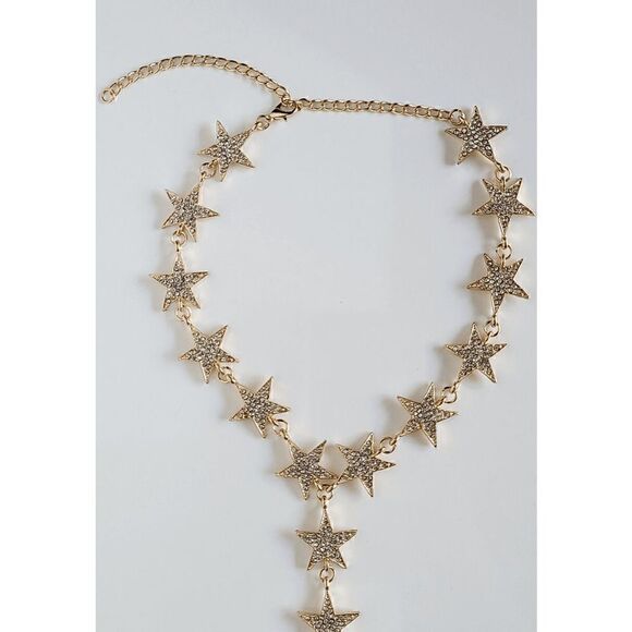 ⭐ Star Drop Spangled Rhinestone Y Lariat Long Necklace NEW - Picture 15 of 17